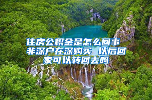 住房公积金是怎么回事 非深户在深购买 以后回家可以转回去吗