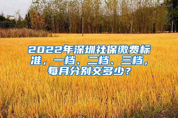 2022年深圳社保缴费标准，一档、二档、三档，每月分别交多少？