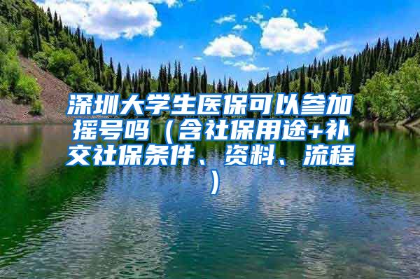 深圳大学生医保可以参加摇号吗（含社保用途+补交社保条件、资料、流程）