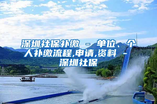 深圳社保补缴 - 单位、个人补缴流程,申请,资料 - 深圳社保