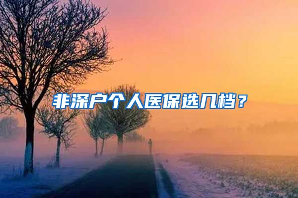 非深户个人医保选几档？