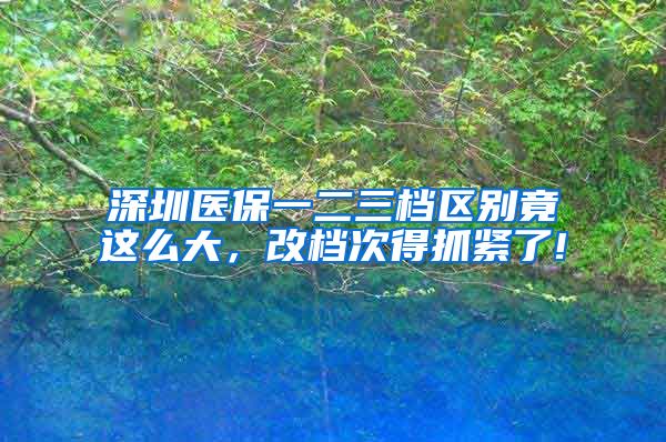 深圳医保一二三档区别竟这么大，改档次得抓紧了!