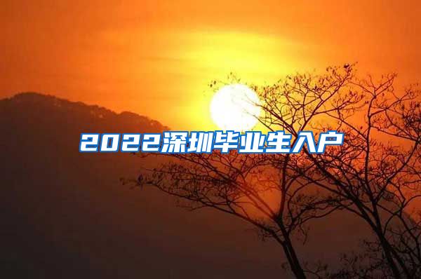 2022深圳毕业生入户