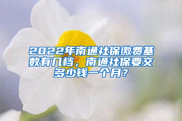 2022年南通社保缴费基数有几档，南通社保要交多少钱一个月？