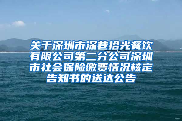 关于深圳市深巷拾光餐饮有限公司第二分公司深圳市社会保险缴费情况核定告知书的送达公告