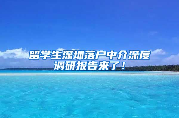 留学生深圳落户中介深度调研报告来了！