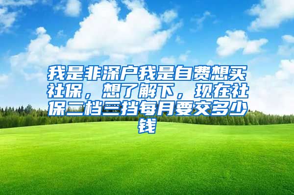 我是非深户我是自费想买社保，想了解下，现在社保二档三挡每月要交多少钱