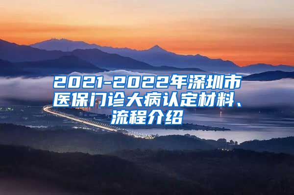 2021-2022年深圳市医保门诊大病认定材料、流程介绍