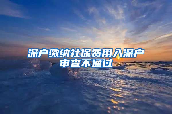 深户缴纳社保费用入深户审查不通过