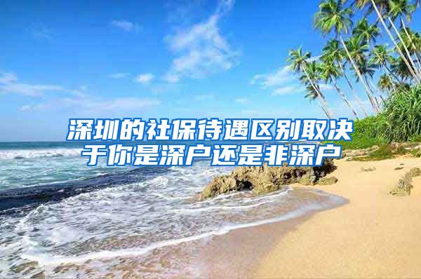 深圳的社保待遇区别取决于你是深户还是非深户