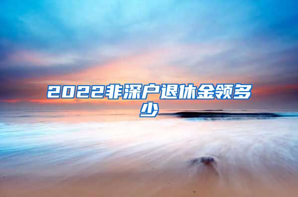 2022非深户退休金领多少