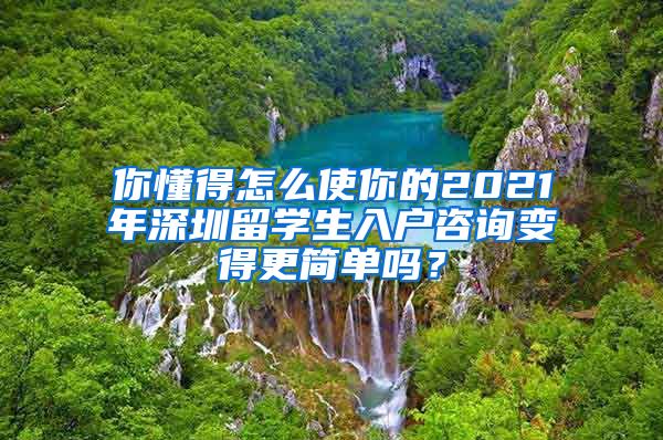 你懂得怎么使你的2021年深圳留学生入户咨询变得更简单吗？