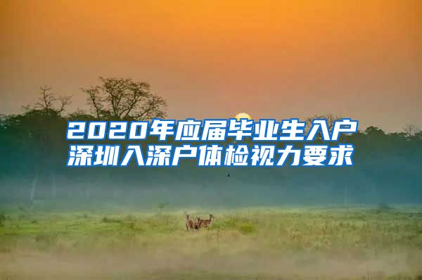 2020年应届毕业生入户深圳入深户体检视力要求