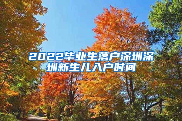 2022毕业生落户深圳深圳新生儿入户时间