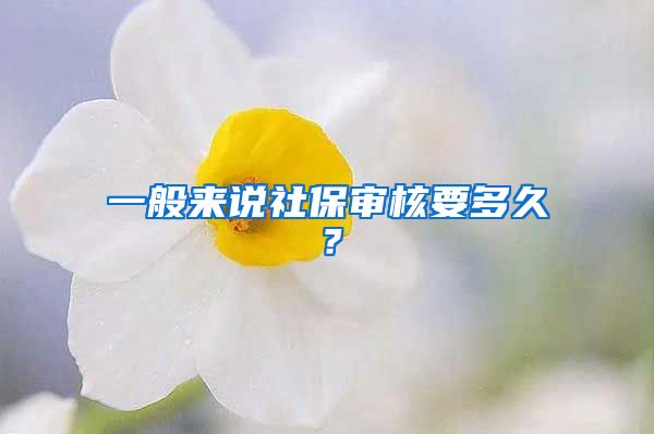 一般来说社保审核要多久？