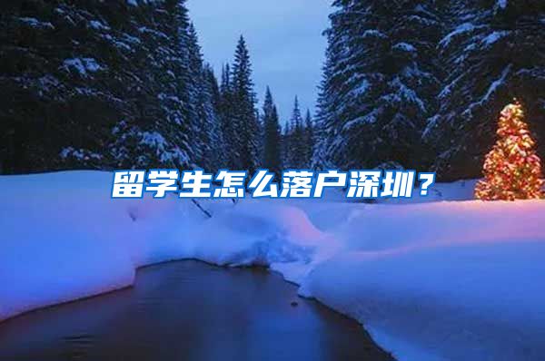 留学生怎么落户深圳？