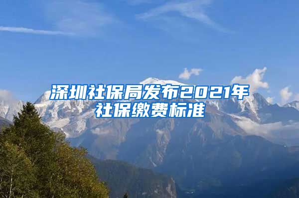 深圳社保局发布2021年社保缴费标准