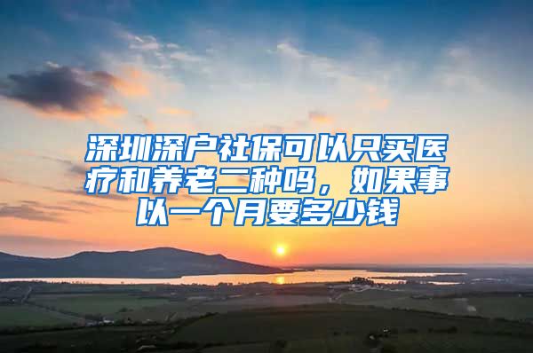 深圳深户社保可以只买医疗和养老二种吗，如果事以一个月要多少钱