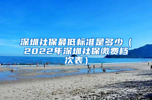 深圳社保最低标准是多少（2022年深圳社保缴费档次表）