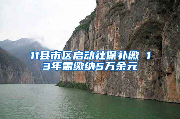 11县市区启动社保补缴 13年需缴纳5万余元