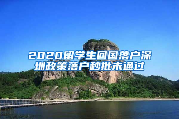 2020留学生回国落户深圳政策落户秒批未通过