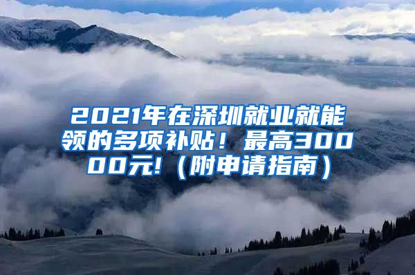 2021年在深圳就业就能领的多项补贴！最高30000元!（附申请指南）