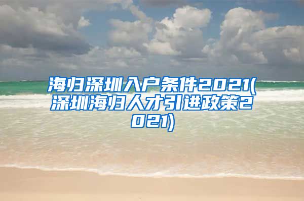 海归深圳入户条件2021(深圳海归人才引进政策2021)