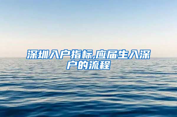 深圳入户指标,应届生入深户的流程