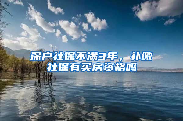 深户社保不满3年，补缴社保有买房资格吗