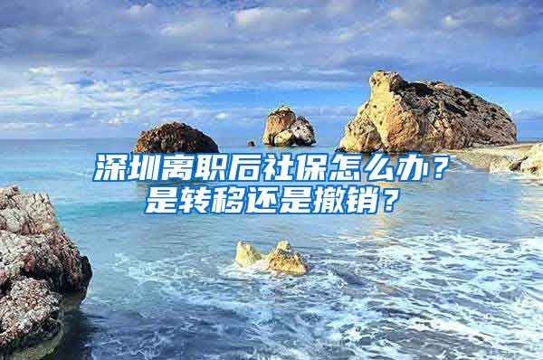 深圳离职后社保怎么办？是转移还是撤销？