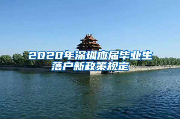 2020年深圳应届毕业生落户新政策规定