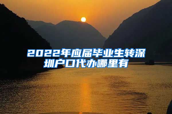 2022年应届毕业生转深圳户口代办哪里有