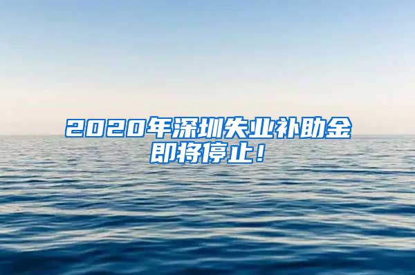 2020年深圳失业补助金即将停止！