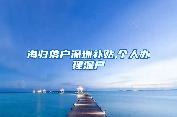 海归落户深圳补贴,个人办理深户