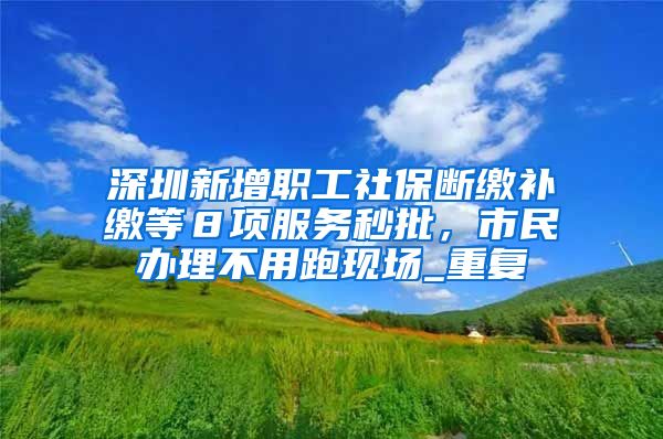 深圳新增职工社保断缴补缴等８项服务秒批，市民办理不用跑现场_重复