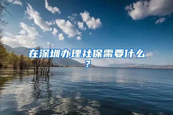 在深圳办理社保需要什么？