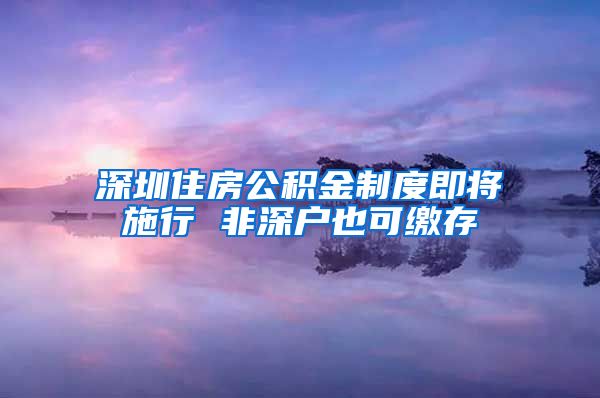 深圳住房公积金制度即将施行 非深户也可缴存