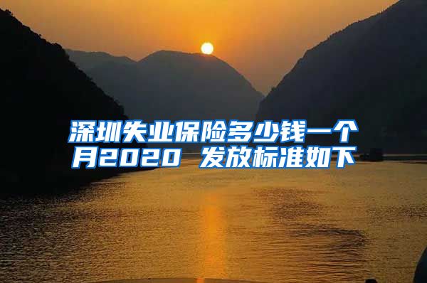 深圳失业保险多少钱一个月2020 发放标准如下