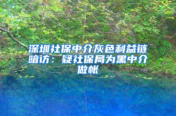 深圳社保中介灰色利益链暗访：疑社保局为黑中介做帐