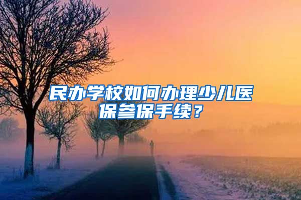 民办学校如何办理少儿医保参保手续？