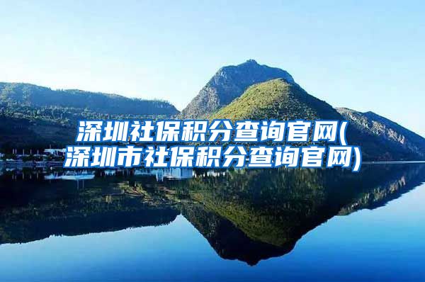 深圳社保积分查询官网(深圳市社保积分查询官网)