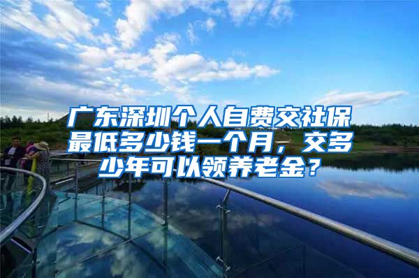 广东深圳个人自费交社保最低多少钱一个月，交多少年可以领养老金？