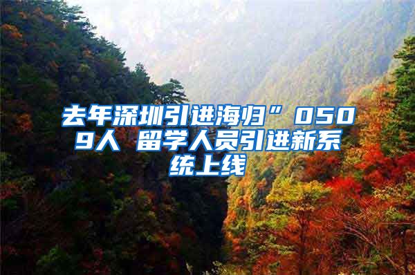 去年深圳引进海归”0509人 留学人员引进新系统上线