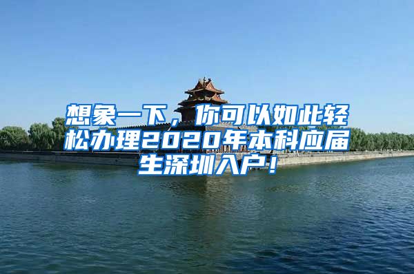 想象一下，你可以如此轻松办理2020年本科应届生深圳入户！