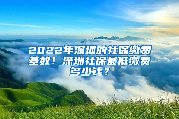 2022年深圳的社保缴费基数！深圳社保最低缴费多少钱？