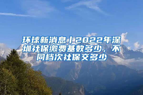 环球新消息丨2022年深圳社保缴费基数多少，不同档次社保交多少