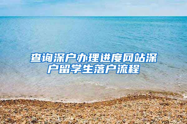 查询深户办理进度网站深户留学生落户流程