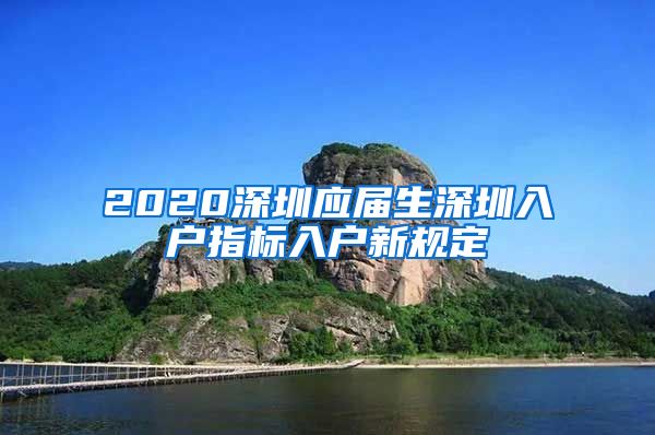 2020深圳应届生深圳入户指标入户新规定