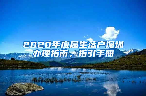 2020年应届生落户深圳办理指南，指引手册