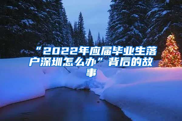 “2022年应届毕业生落户深圳怎么办”背后的故事